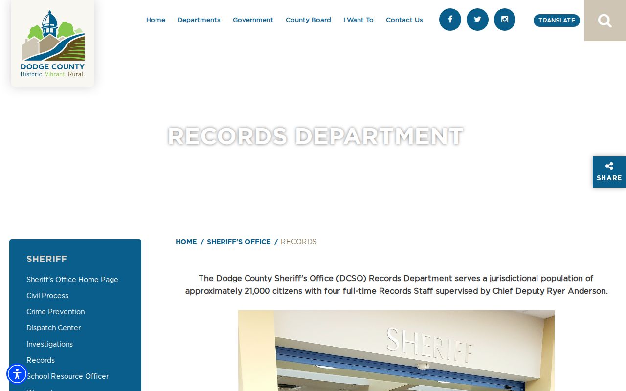 Dodge County released inmate mugshot and booking-photo records request source